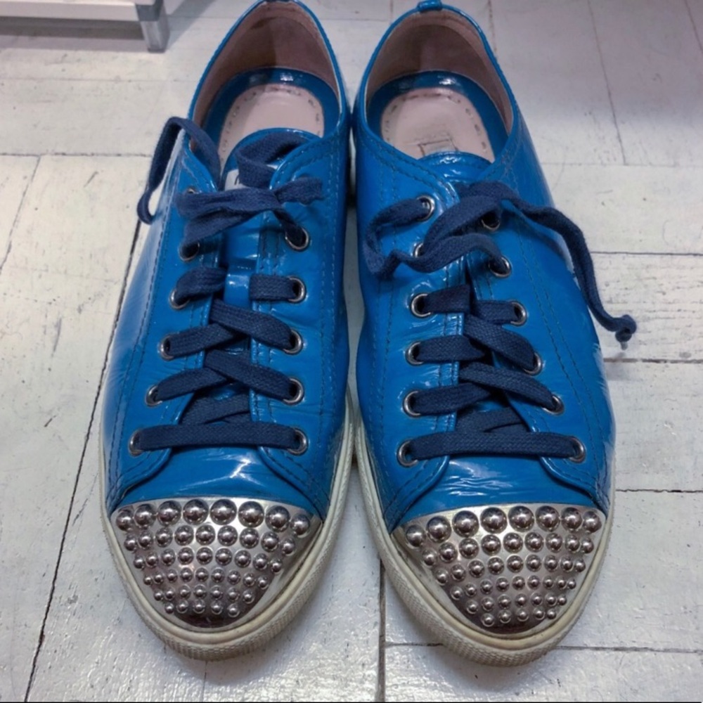 Miu Miu studded cap toe sneakers